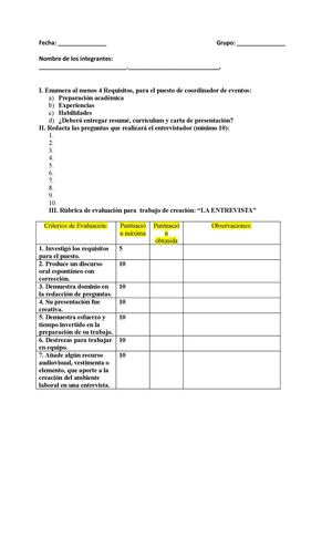 Informe oral, la entrevista