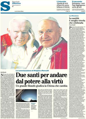 Il Mattino Canonizzazione Papi aprile 2014