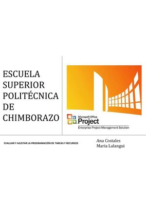 Evaluar y Ajustar la programación de tareas y Recursos 