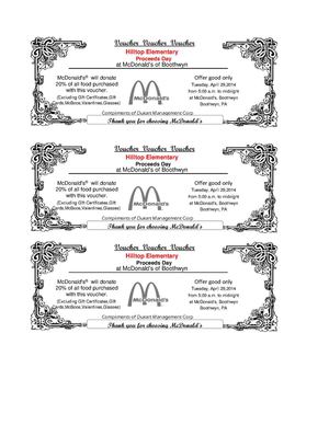 McDonald's Dine Out Vouchers