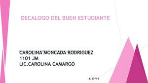 DECÁLOGO DEL BUEN ESTUDIANTE 