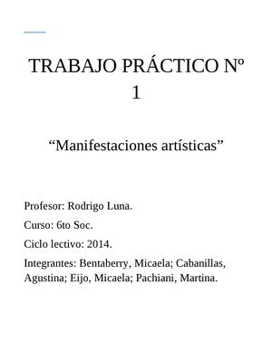 "Manifestaciones artísticas" 