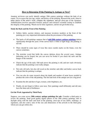 How to Determine If the Painting Is Antique or New?