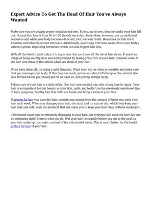 Calameo Expert Advice To Get The Head Of Hair You Ve Always Wanted