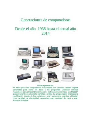 Generaciones de las computadoras 