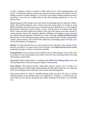 High Quality Digital and Offset Printing, DVD Cover Printing services in Sydney