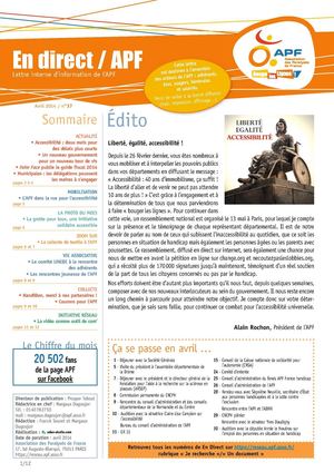 En direct / APF, avril 2014, n°37