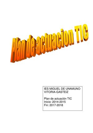 Plan de actuación TIC (IES miguel de Unamuno Gasteiz)