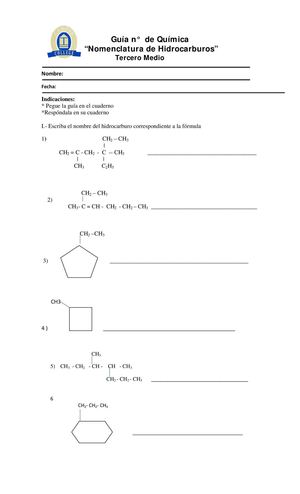 EJERCICIOS NOMENCLATURA HIDROCARBUROS