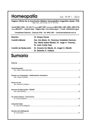 Revista Homeopatía Para Socios Vol 79 1 de 4 2014 