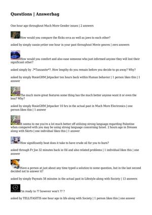 Questions | Answerbag