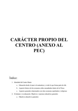 Carácter propio del centro