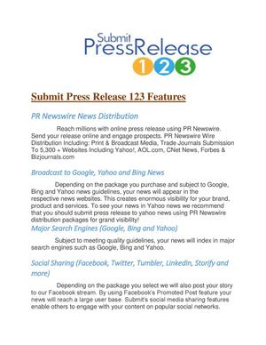 Submit Press Releases 123