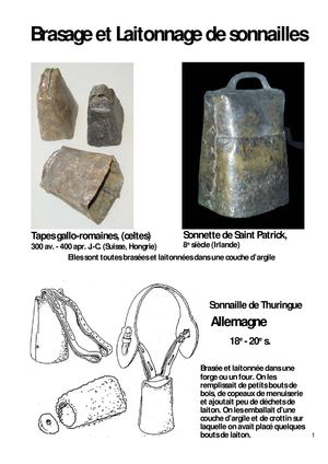 Brasage et laitonnage des sonnailles