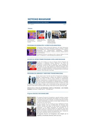 BOLETIN CIDECCO MAHANAIM