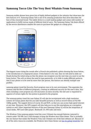 Samsung Tocco Lite The Very Best Whatsis From Samsung