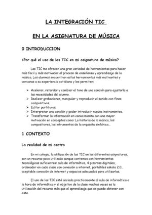Las TIC en la asignatura de Música