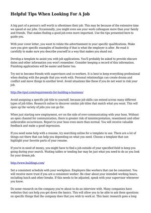 Calaméo - Helpful Tips When Looking For A Job