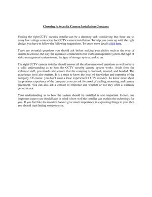 Calaméo - Choosing A Security Camera Installation Company