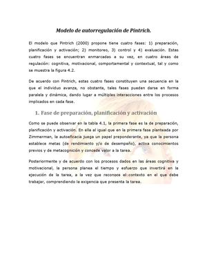 Modelo de autorregulación de Pintrich