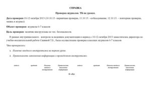 проверка журналов тб на уроках 6-7 класс
