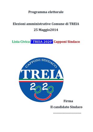 PROGRAMMA ELETTORALE_ Lista civica "TREIA 2020"