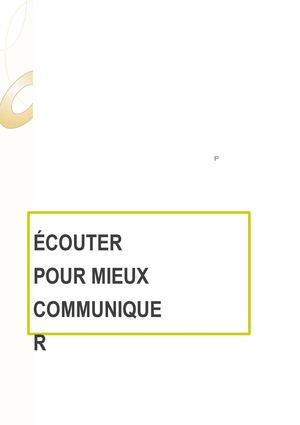 Ecouter pour mieux communiquer
