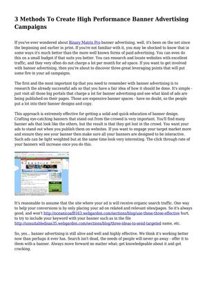 Calameo 3 Methods To Create High Performance Banner Advertising