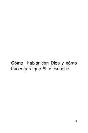 COMO HABLAR CON DIOS