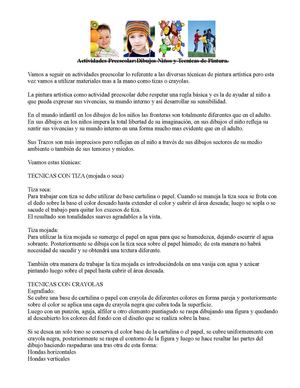 3.2 Actividades Preescolar - Dibujos Niños y Tecnicas de Pintura.