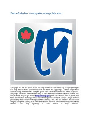 Deshe Bideshe – a complete online publication