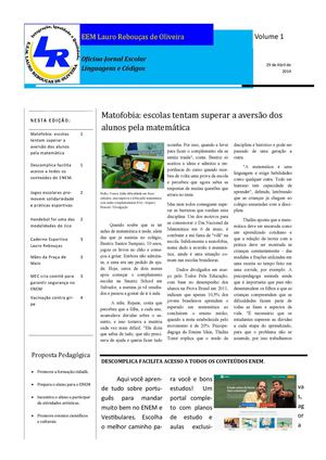 Jornal Escolar - Oficina - Linguagens e Códigos