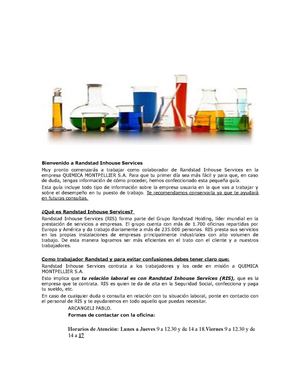 Trabajando para RANDSTAD en Química Montpellier S.A.