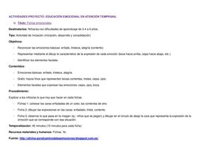 Actividades proyecto: Educación Emocional en Atención Temprana