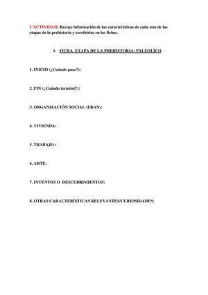 Fichas del trabajo por grupos