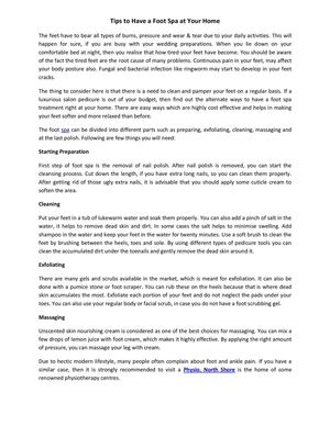 Tips to Have a Foot Spa at Your Home