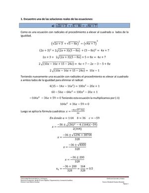 Ejercicios de ecuaciones e inecuaciones