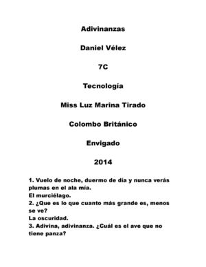 Adivinanzas Daniel Velez 7C