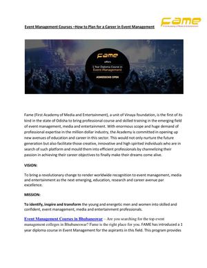 Event Management Courses in Bhubaneswar