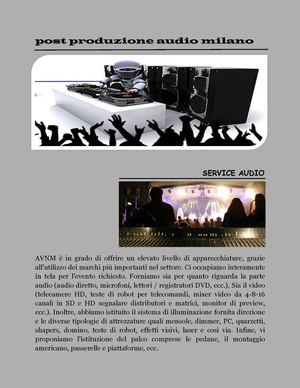 Audio Video Post Produzione service milano - Audiovideonoleggiomilano