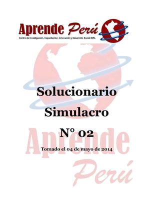 Solucionario Simulacro N° 02 Curso de Preparación Examen Nacional de acceso a cargos de Director y Subdirector