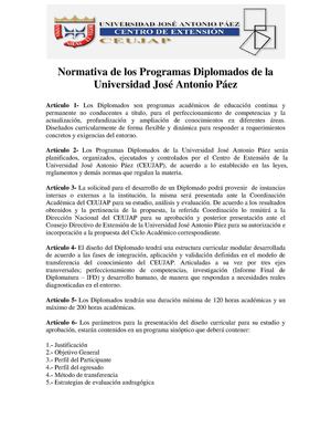Normativa Diplomados CEUJAP