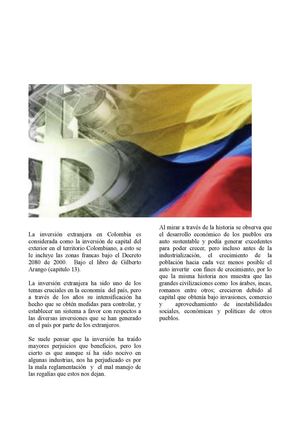 Las Inversiones Extranjeras en Colombia