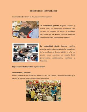 División de la contabilidad