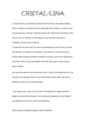 Cristal·lina i el reciclatge