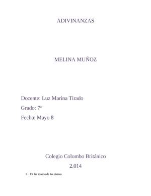 Adivinanzas - Melina Muñoz