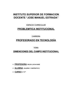PROBLEMATICA INSTITUCIONAL