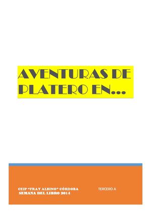 AVENTURAS DE PLATERO EN...    Alumnado de 3º A