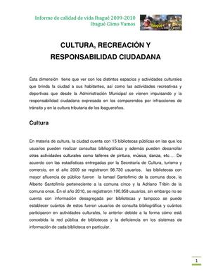 CULTURA_RECREACION_RESPONSABILIDAD_CIUDADANA 2009 - 2010