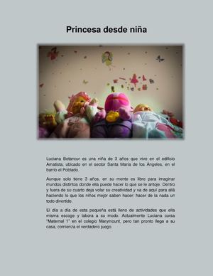 Princesa desde niña